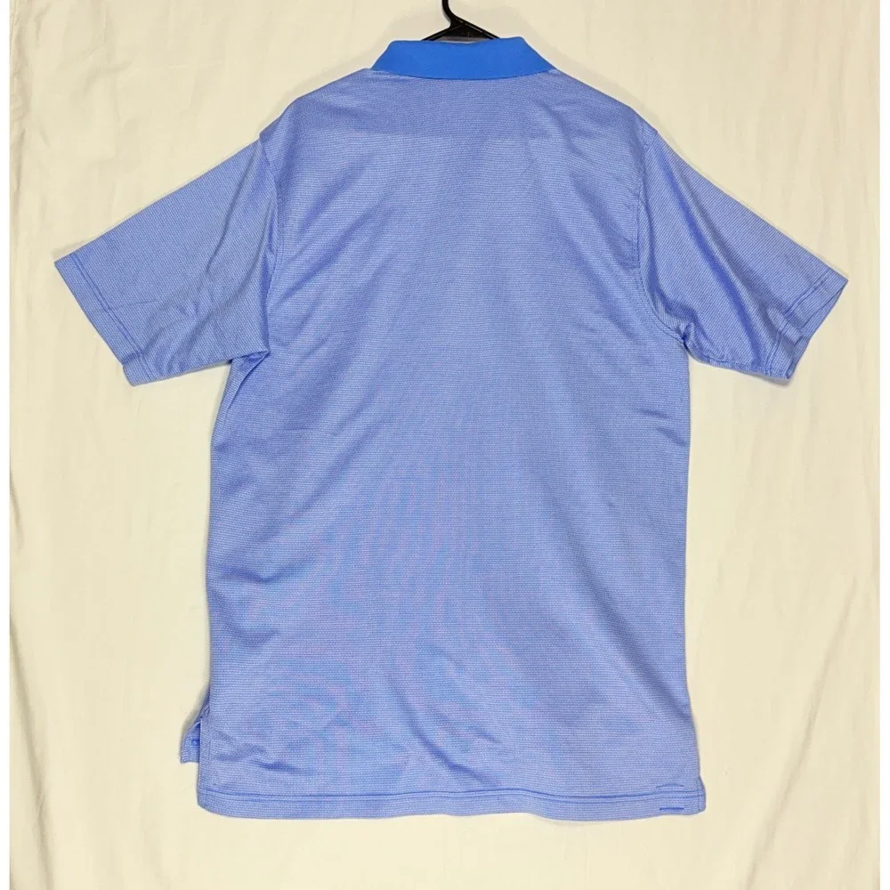 Peter Millar Mens XL Blue Geo Print Performance Polo Shirt Short Sleeve Golf - Picture 3 of 8